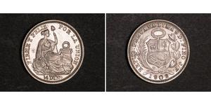 1/2 Dinero Перу Срібло 