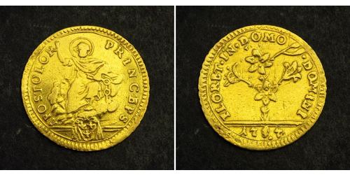 1/2 Doppia Kirchenstaat (752-1870) Gold Pius VI ( 1717-1799)