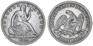 1/2 Dólar Estados Unidos de América (1776 - ) Plata 