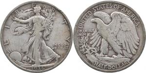 1/2 Dólar Estados Unidos de América (1776 - ) Plata 