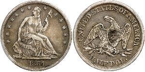 1/2 Dólar Estados Unidos de América (1776 - ) Plata 