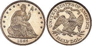 1/2 Dólar Estados Unidos de América (1776 - ) Plata 