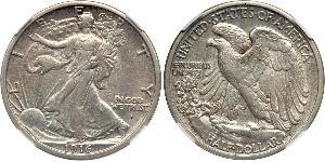 1/2 Dólar Estados Unidos de América (1776 - ) Plata 