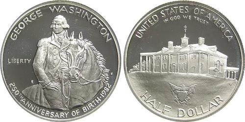 1/2 Dólar Estados Unidos de América (1776 - ) Plata George Washington
