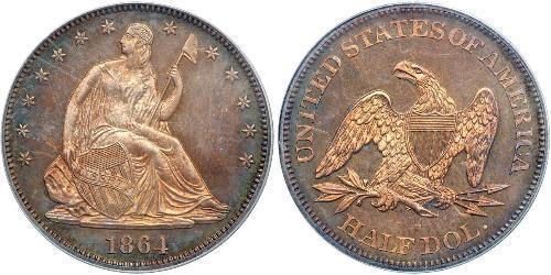 1/2 Dólar Estados Unidos de América (1776 - ) Plata 