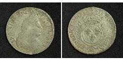 1/2 Ecu 中世纪的法国 銀 路易十四 (1638-1715)