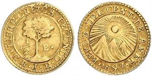 1/2 Escudo Guatemala / Costa Rica / Federal Republic of Central America (1823 - 1838) Gold 