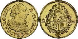 1/2 Escudo Spanisches Kolonialreich (1700 - 1808) Gold Karl III. von Spanien (1716 -1788)