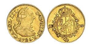 1/2 Escudo Spanisches Kolonialreich (1700 - 1808) Gold Karl III. von Spanien (1716 -1788)