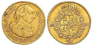 1/2 Escudo Spanisches Kolonialreich (1700 - 1808) Gold Karl III. von Spanien (1716 -1788)