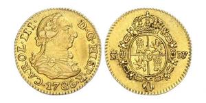 1/2 Escudo Spanish Empire (1700 - 1808) Gold Charles III of Spain (1716 -1788)