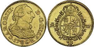 1/2 Escudo Spanish Empire (1700 - 1808) Gold Charles III of Spain (1716 -1788)