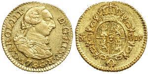 1/2 Escudo Spanish Empire (1700 - 1808) Gold Charles III of Spain (1716 -1788)