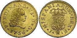 1/2 Escudo Empire espagnol (1700 - 1808) Or Ferdinand VII d
