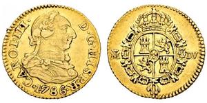 1/2 Escudo Empire espagnol (1700 - 1808) Or Charles III d