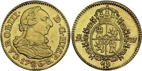 1/2 Escudo Empire espagnol (1700 - 1808) Or Charles III d