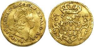 1/2 Escudo Royaume de Portugal (1139-1910) Or Jean V de Portugal (1689-1750)