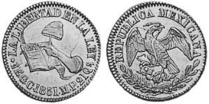 1/2 Escudo Estados Unidos Mexicanos (1846 - 1863) Oro 