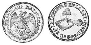 1/2 Escudo Estados Unidos Mexicanos (1846 - 1863) Oro 