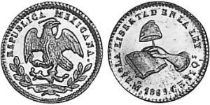 1/2 Escudo Estados Unidos Mexicanos (1846 - 1863) Oro 