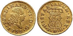 1/2 Escudo Imperio español (1700 - 1808) Oro Fernando VII de España (1784-1833)