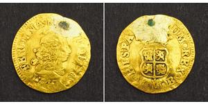 1/2 Escudo Imperio español (1700 - 1808) Oro Fernando VI de España (1713-1759)