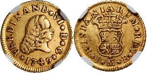 1/2 Escudo Impero spagnolo (1700 - 1808) Oro Ferdinando VII di Spagna (1784-1833)