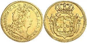 1/2 Escudo Regno del Portogallo (1139-1910) Oro Giovanni V del Portogallo (1689-1750)