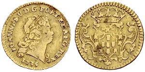 1/2 Escudo Reino de Portugal (1139-1910) Oro Juan V de Portugal (1689-1750)