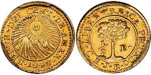 1/2 Escudo 危地马拉 / Costa Rica (1821 - ) / 中美洲联邦共和国 (1823 - 1838) 金 