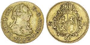 1/2 Escudo 西班牙帝國 金 卡洛斯三世 (西班牙) (1716 -1788)