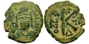 1/2 Follis Imperio bizantino (330-1453) Bronce Mauricio Tiberio (539-602)