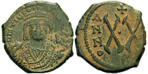 1/2 Follis Imperio bizantino (330-1453) Bronce Mauricio Tiberio (539-602)