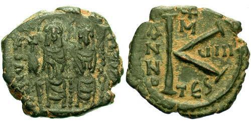 1/2 Follis Byzantine Empire (330-1453) Bronze Justin II (520-578)