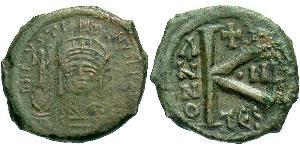 1/2 Follis Byzantinisches Reich (330-1453) Bronze Justin II (520-578)