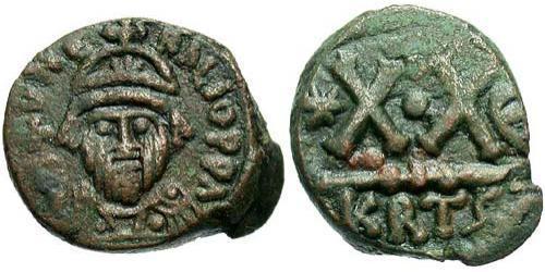 1/2 Follis Byzantinisches Reich (330-1453) Bronze Herakleios (575-641)