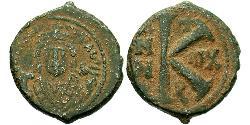 1/2 Follis Empire byzantin (330-1453) Bronze Maurice I (539-602)