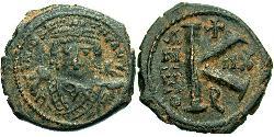 1/2 Follis Empire byzantin (330-1453) Bronze Maurice I (539-602)