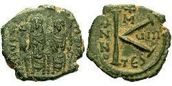1/2 Follis Empire byzantin (330-1453) Bronze Justin II (520-578)