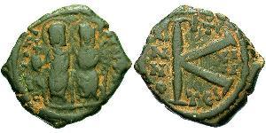 1/2 Follis Empire byzantin (330-1453) Bronze Justin II (520-578)
