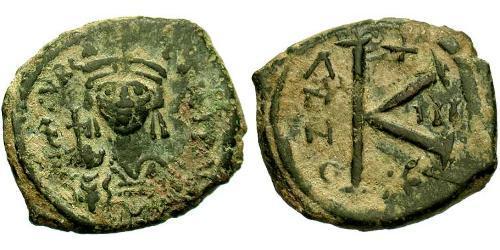 1/2 Follis 拜占庭帝国 青铜 Maurice Tiberius (539-602)