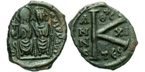 1/2 Follis 拜占庭帝国 青铜 查士丁二世