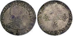 1/2 Franc Francia medioevale (843-1791) Argento Luigi XIII di Francia (1601 - 1643)