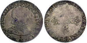 1/2 Franc Francia medioevale (843-1791) Argento Luigi XIII di Francia (1601 - 1643)