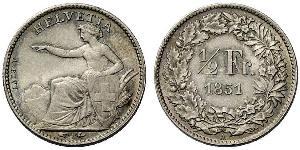 1/2 Franc Svizzera Argento 