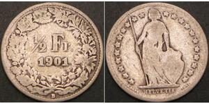 1/2 Franc Schweiz Kupfer/Nickel 