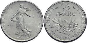 1/2 Franc Cinquième République (1958 - ) Nickel 