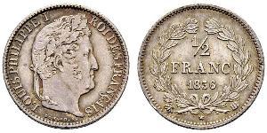 1/2 Franc Francia Plata Luis Felipe I de Francia  (1773 -1850)