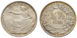 1/2 Franc Suiza Plata 