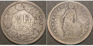 1/2 Franc Svizzera Rame/Nichel 